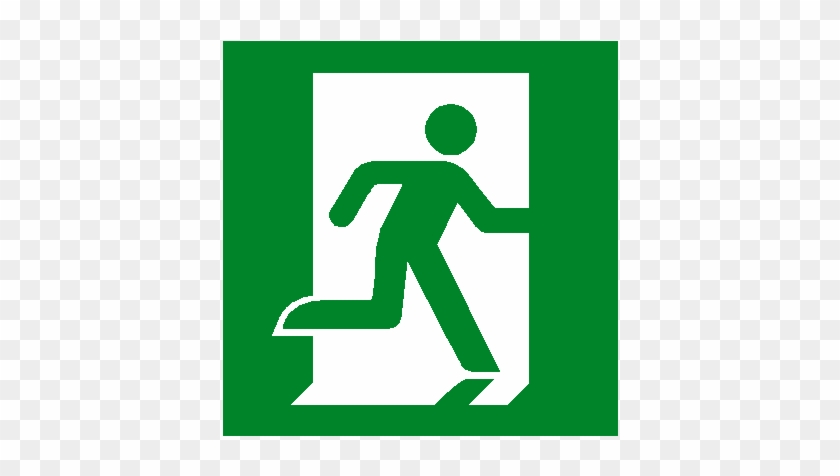 Running Man Right Sticker - Exit Sign #63185