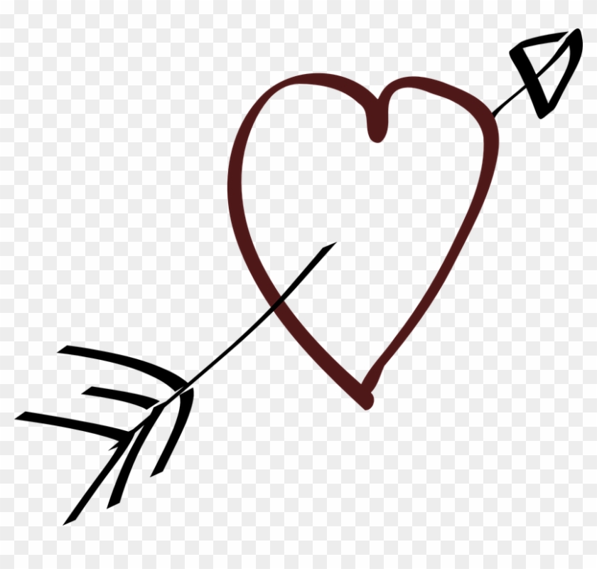 Liebe, Herz, Pfeil, Stilistische - Heart And Arrow Clipart #63272