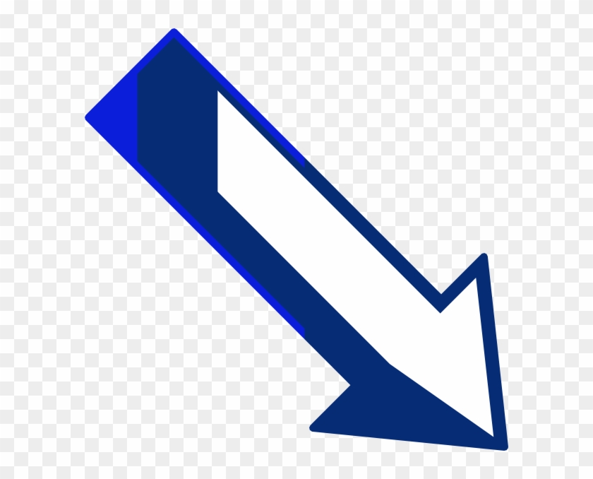 Blue Arrow Right Down Clip Art - Arrow Pointing Down Right #63388