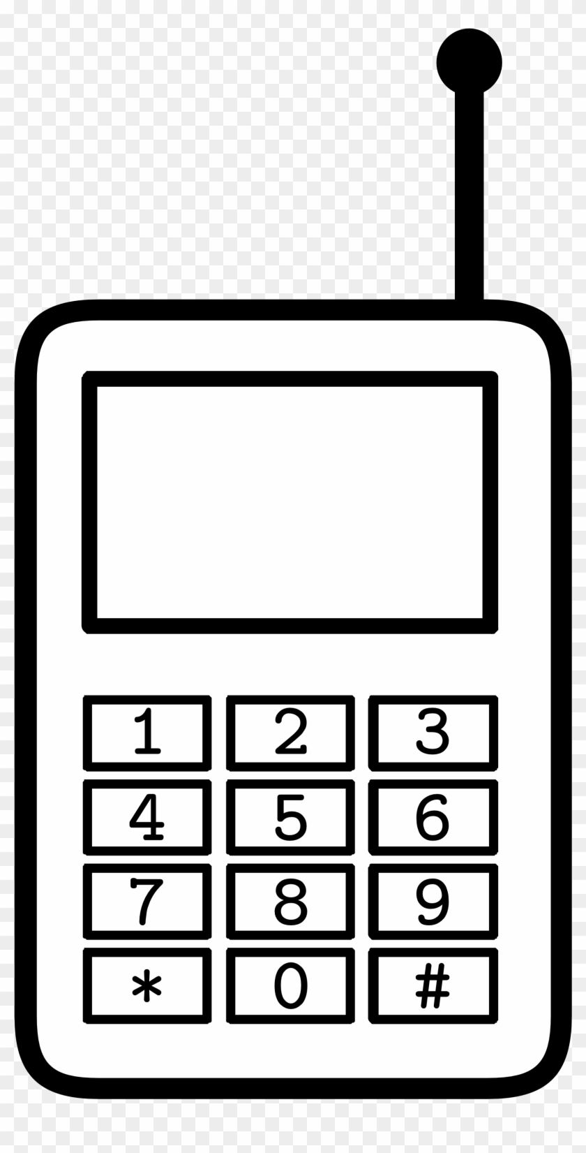 Clipart Handphone - Phone Black And White Clipart #63494