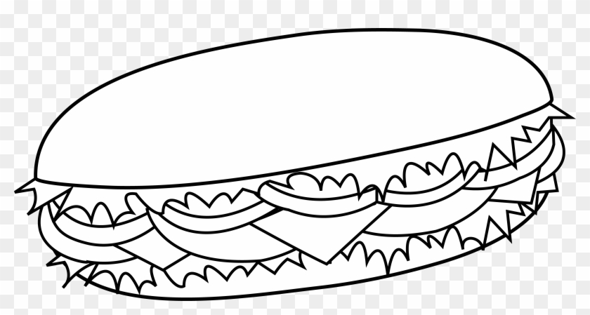 Burger Clipart Black And White - Sandwich Black And White #63597