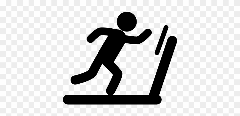 Man Running On Treadmill Machine Vector - Stick Figure On Treadmill #63652