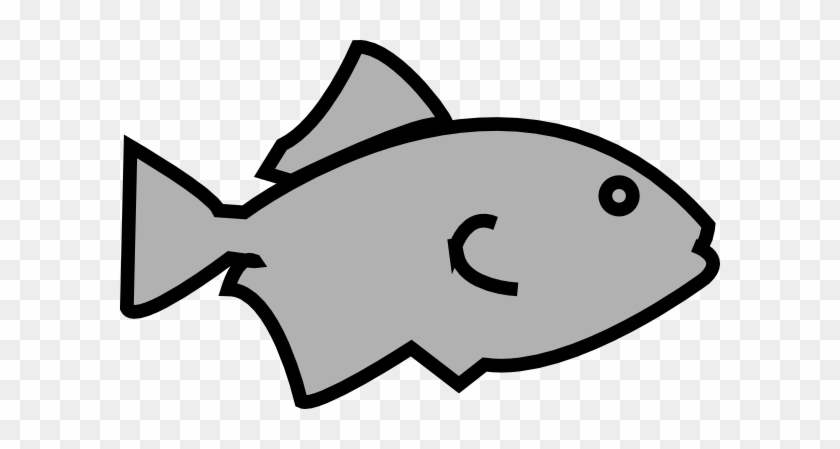 Fish Outline Grey Clip Art - Outline Of A Fish #63787