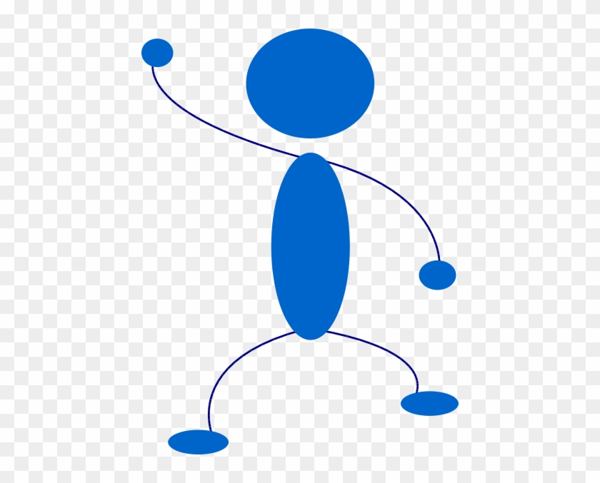 Waving Blue Stick Man Clip Art At Clker Com Vector - Waving Stick Figure Png #64003