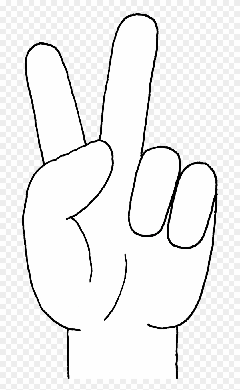 Peace Sign Hand Gesture Clipart - White Peace Hand Sign Png #64104