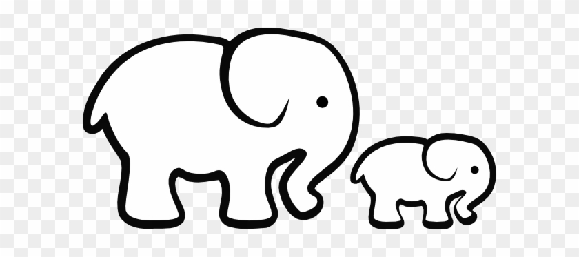 Elephant Clipart Easy Pencil And In Color Elephant - Baby Elephant Clipart Black And White #64109