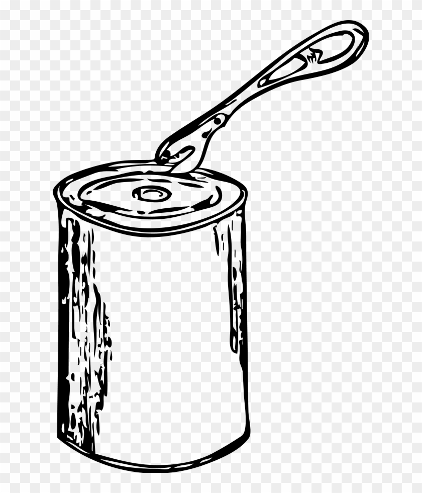 Can Opener And Can Clipart, Vector Clip Art Online, - Can Clipart Black And White #64432