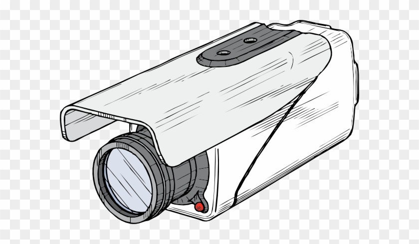 Surveillance Camera Clip Art Free Vector - Draw A Surveillance Camera #64763
