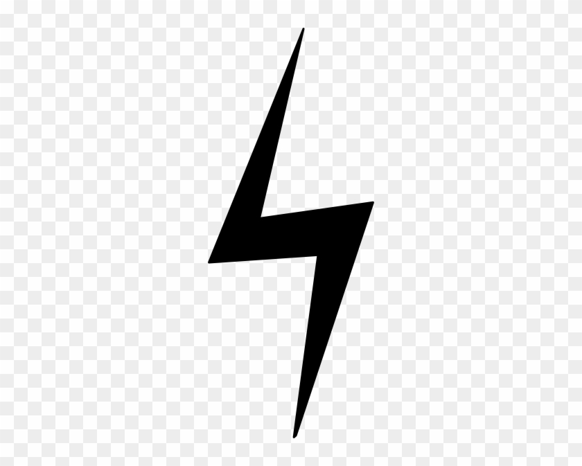 Straight Down Black Lightning Bolt Clip Art - Black Lightning Bolt Png #64770