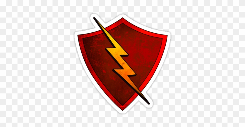 Red - Lighting - Bolt - Shield With Lightning Bolt #64823