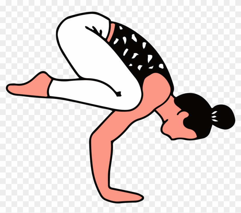 #7 Crow Pose - Crow Yoga Pose Cartoon #64897