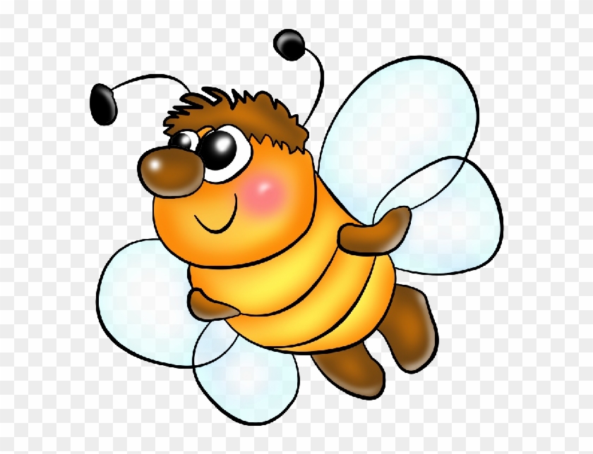 Funny Png Format Cartoon Clip Art Honey Bees On A Transparent - Cartoon Insects Png #65379