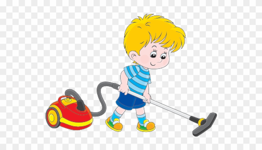 Boy With A Vacuum Cleaner - Kids Vacuuming Clipart #65426