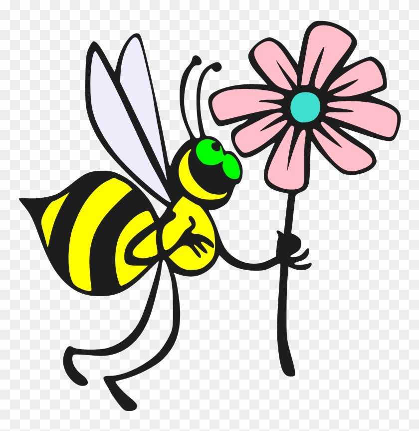Inchworm,cute Bee, Dragonfly - Spring Cartoon Drawing #65443
