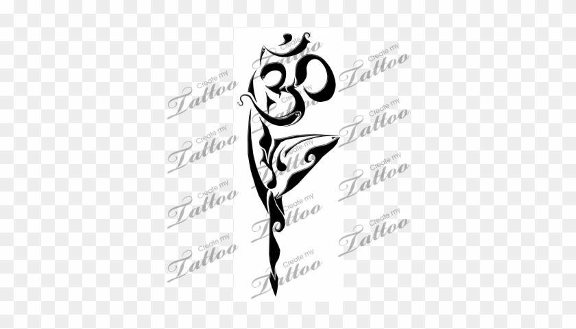 Marketplace Tattoo Posing Yoga Om - Celtic Cross With Ribbon Tattoo #65462