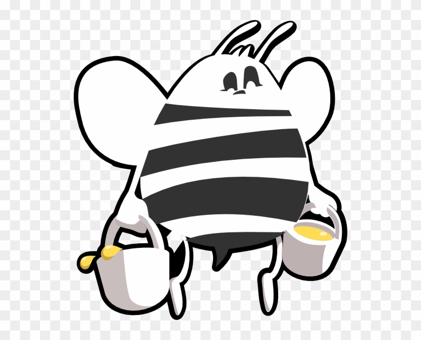 Bee Black And White Clip Art - Honey Bee Black And White Vector Png #65521