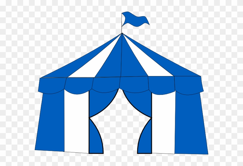 Blue Circus Tent 2 Clip Art - Carnival Tent Clip Art Icon #65656