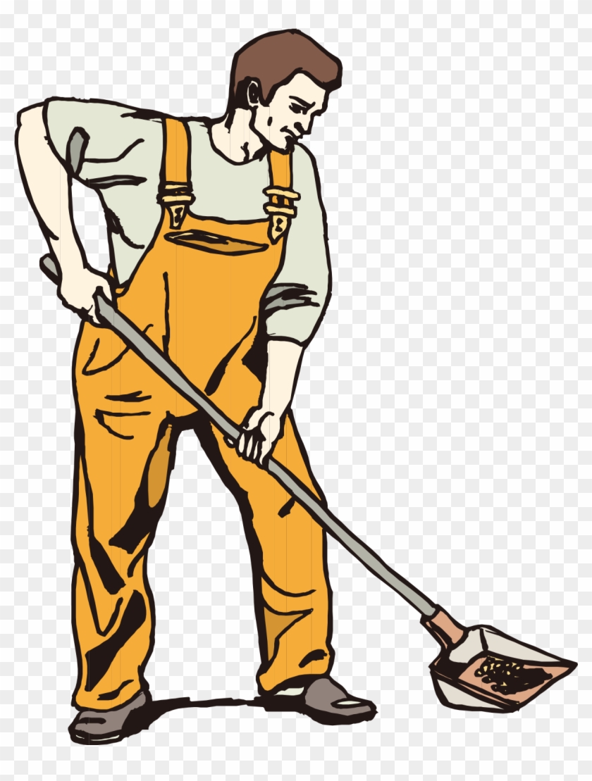 Shovel Snow Removal Clip Art - Cleaning Man Cartoon #65683