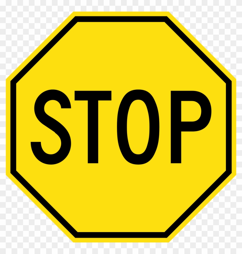 Yellow Stop Sign - Black And Yellow Stop Sign #66204