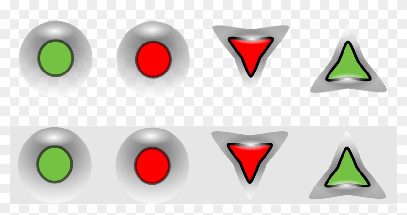 Stop Button Green Signal Signals Triangles Safety - Stop Button Green Signal Signals Triangles Safety #66665