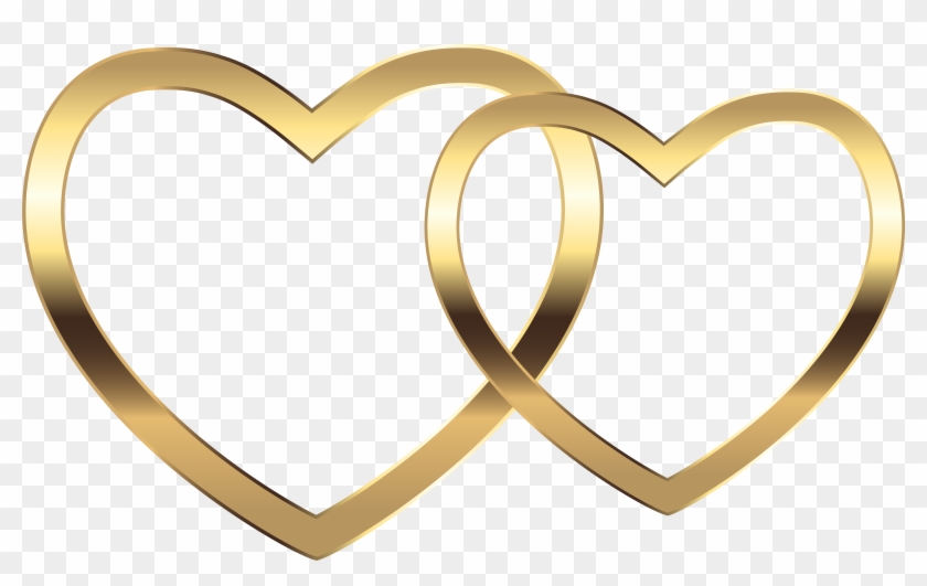 Transparent Two Gold Hearts Png Clip Art Image - Two Heart Transparent Png #66934