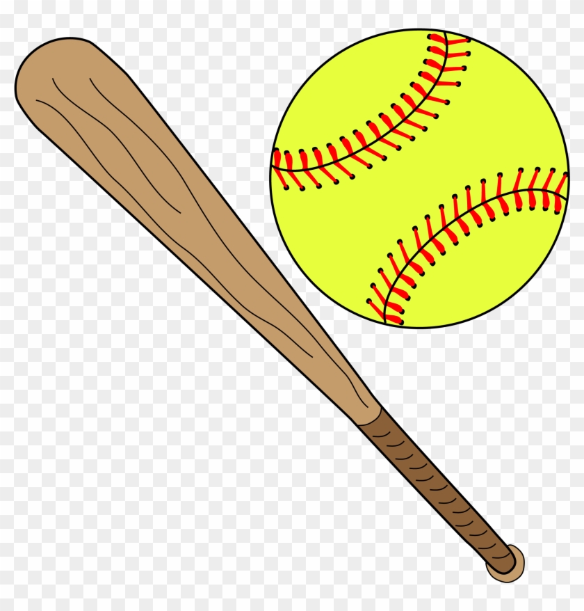 Softball Image - Softball And Bat Clipart #67002