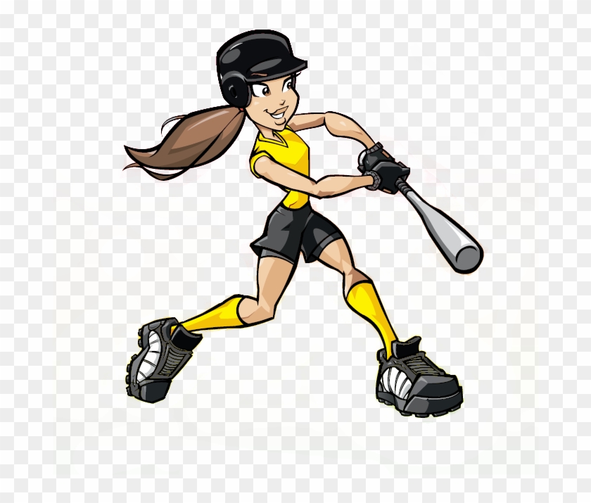 Alston Middle School - Girl Softball Player Cartoon #67186