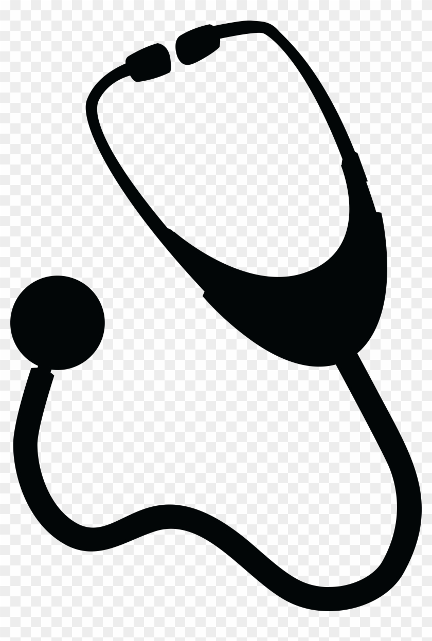 Free Clipart Of A Black And White Stethoscope - Stethoscope Black And White #67358