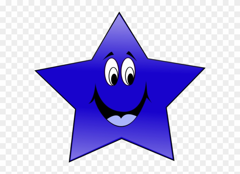 Free Smiley Face Star Clipart Image - Blue Star With Face #67862