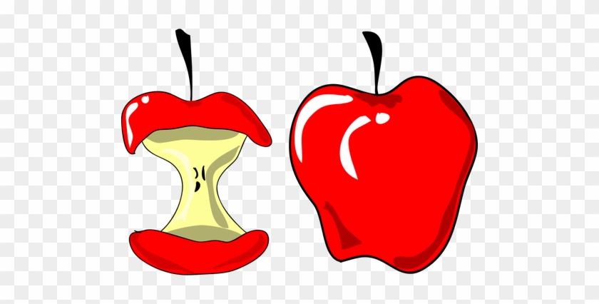 Vector Illustration Of Red Apple And Apple Cut In A - Custom Red Apples Mugs #386080