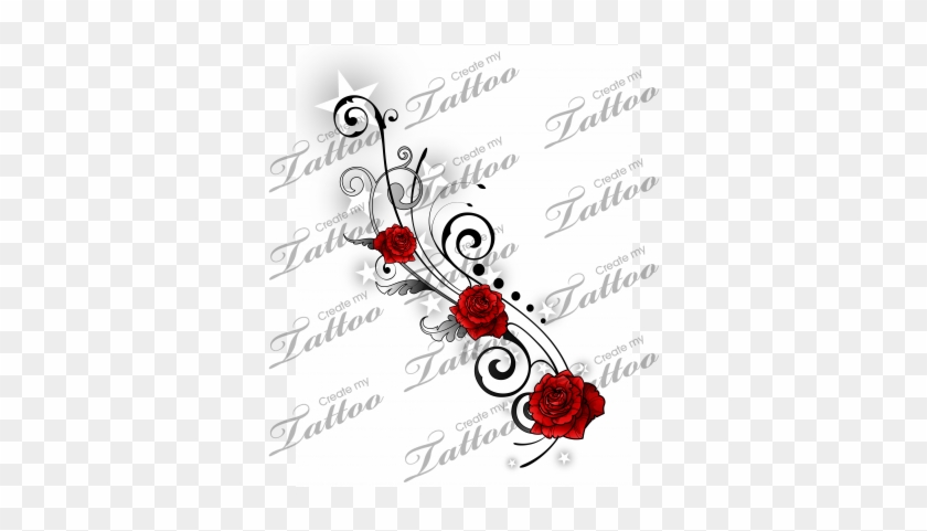 Sbink Stars And Rose Vine - Girly Capricorn Tattoo Designs #386181