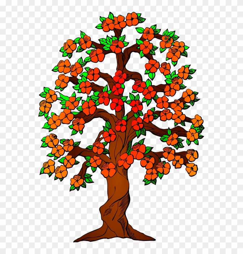 Tree With Flowers Clipart - Family Tree With Three Generations #386270