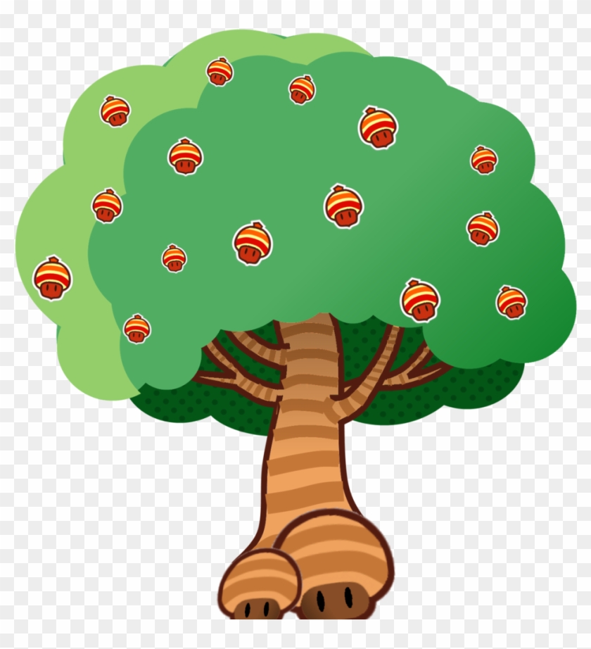 Paper Mario Acorn Tree By Yoshidino123 Paper Mario - Cartoon Acorn Tree #386312