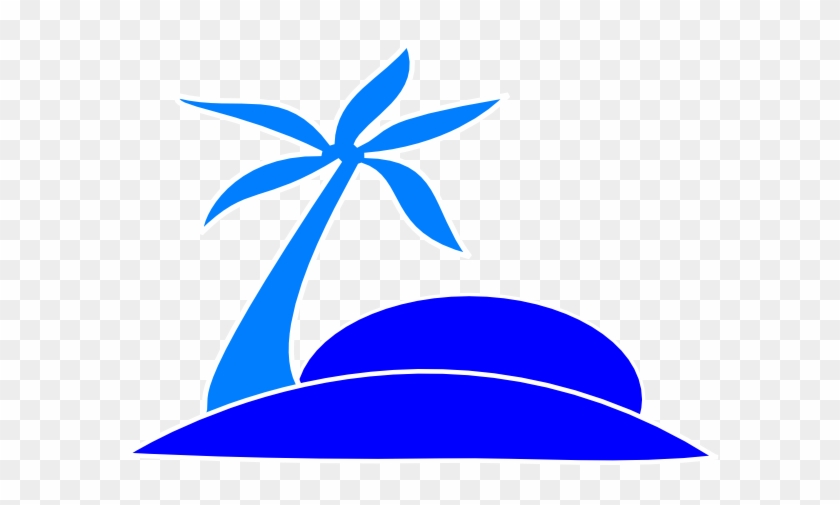 Blue Palm Tree - Beach Clipart Blue #386384