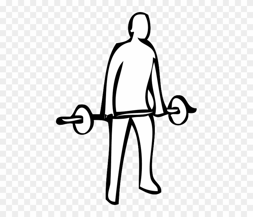 Outline Of A Person - Weight Lifting Drawing #386446