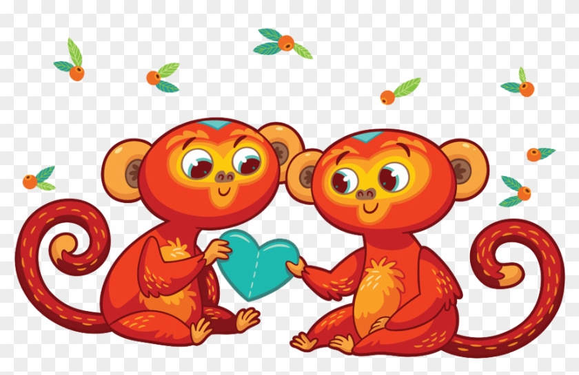 Monkey Chinese New Year New Year Card Illustration - Monkey Chinese New Year New Year Card Illustration #386549