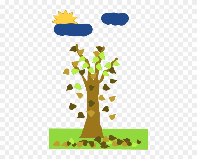 Tree With Leaves Falling Clip Art - Tree Falling Leaf Animation #386548