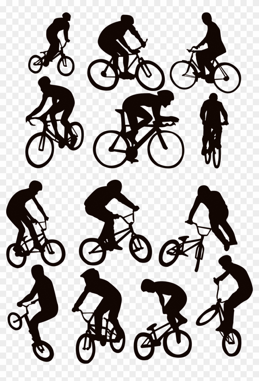 Cycling Silhouette Sport - Free Vector Bicycle Rider #386628