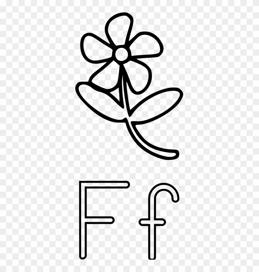 Free Letra F De Flor - Letter F Clipart Black And White #386954