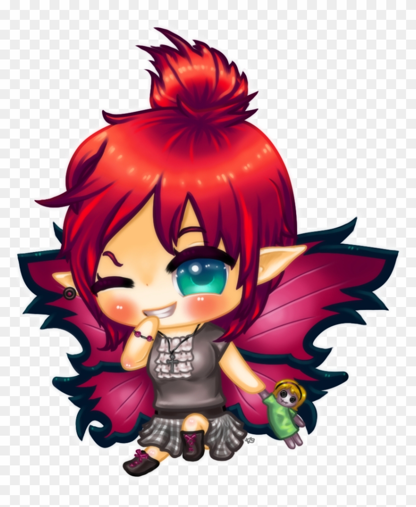 Thistle The Punk Fairy Chibi Commission By Kattling - Fairies Chibi #387054