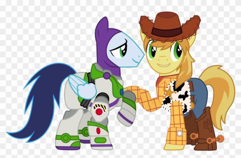 Soarin' And Braeburn As Buzz And Woody By Cloudyglow - Mlp Braeburn And Soarin #387198