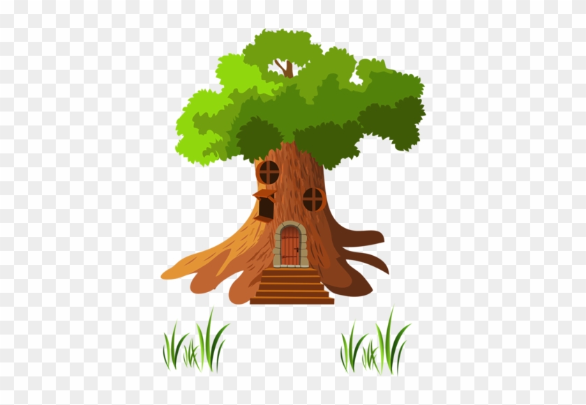 Tubes Arbres Feuilles Branches - Cartoon Tree House #387271