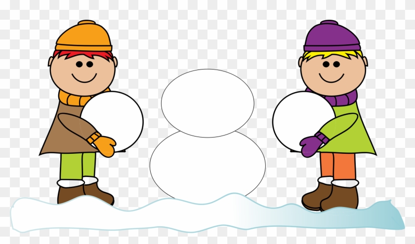 Snowman Clipart Kid - Making A Snowman Clipart #387340