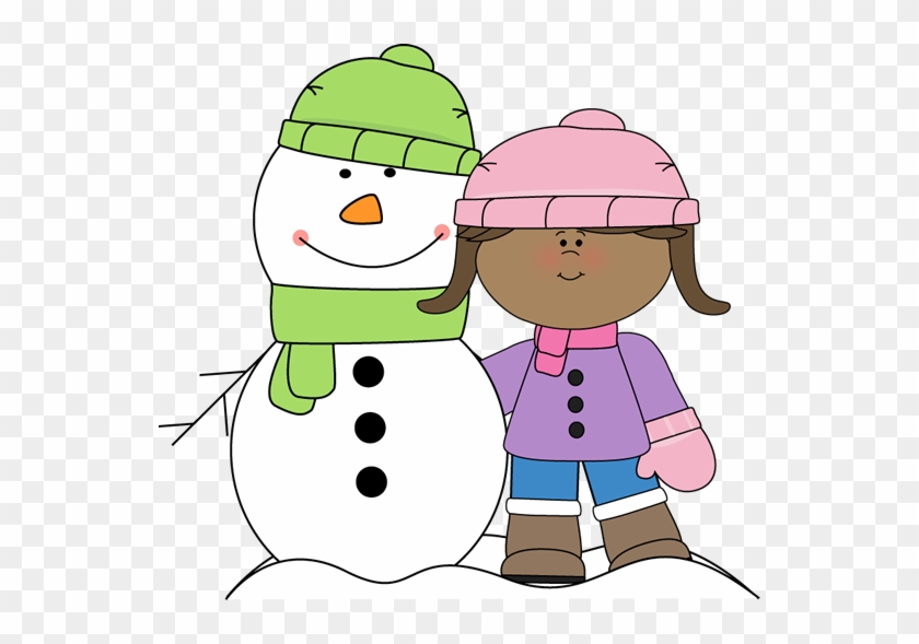 Girl With Snowman - Snow Gear Clip Art #387344