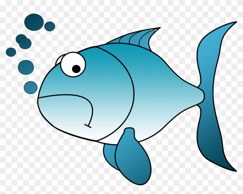 Blue Fish Clipart - Sad Fish Clipart #387408