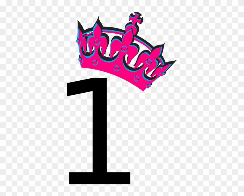 Pink Tilted Tiara And Number 1 Clip Art At Clker - Number 2 In Pink #387505