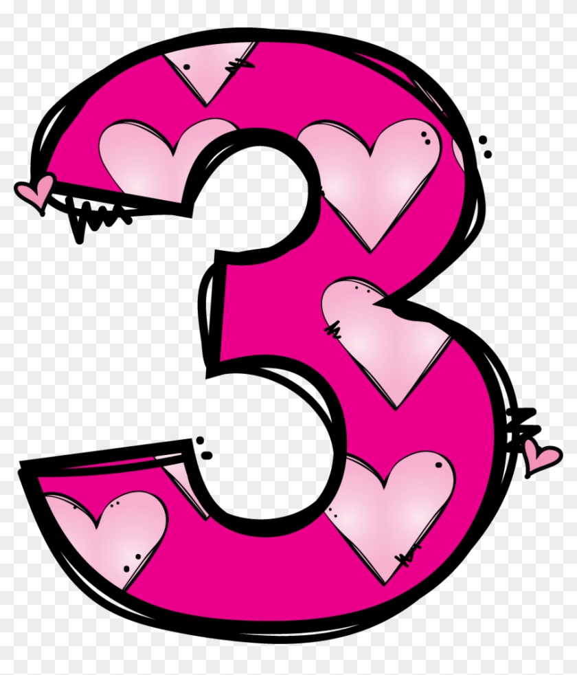 *✿**✿*numeros*✿**✿* - Pink Number 3 Clipart #387576