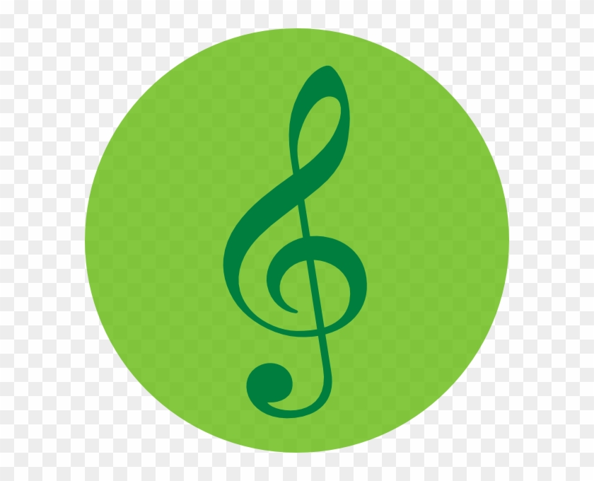 Music Pin Green Clip Art At Clker - Treble Clef #387578