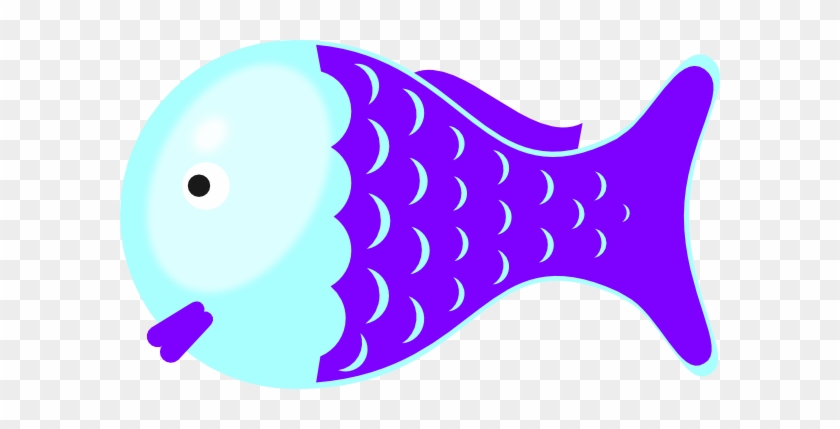 Purple Fish Clip Art - Cute Purple Color Fish Cartoon #387747