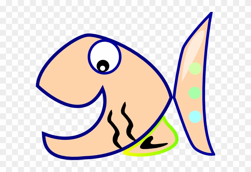 Beige Fish Clip Art At Clker - Fish Mouth Open Png #387891